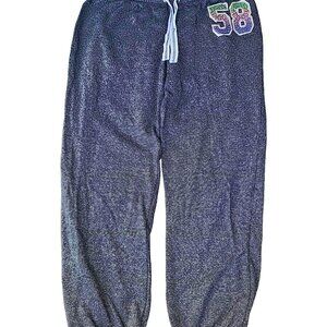 Hard Candy 58 Metallic Thread Black Cotton Drawstring Jogger Pants Sz XL (15-17)